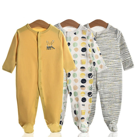 3 Pcs/Lot Newborn Jumpsuit Baby Rompers Long Sleeve Infant Clothing Cotton Baby Boys Girls Clothes 0-12Months Ropa Bebe