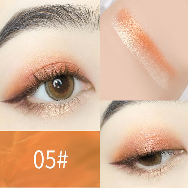 Doble Color brillo sombra de ojos lápiz en barra sombra de ojos maquillaje impermeable Bicolor brillo cosméticos herramienta de maquillaje de belleza 