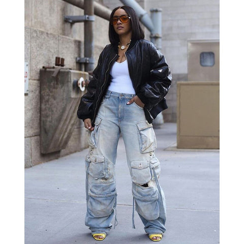 Baggy Denim Pocket Pants Jeans