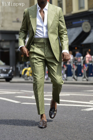 Summer Army Green Men Suits