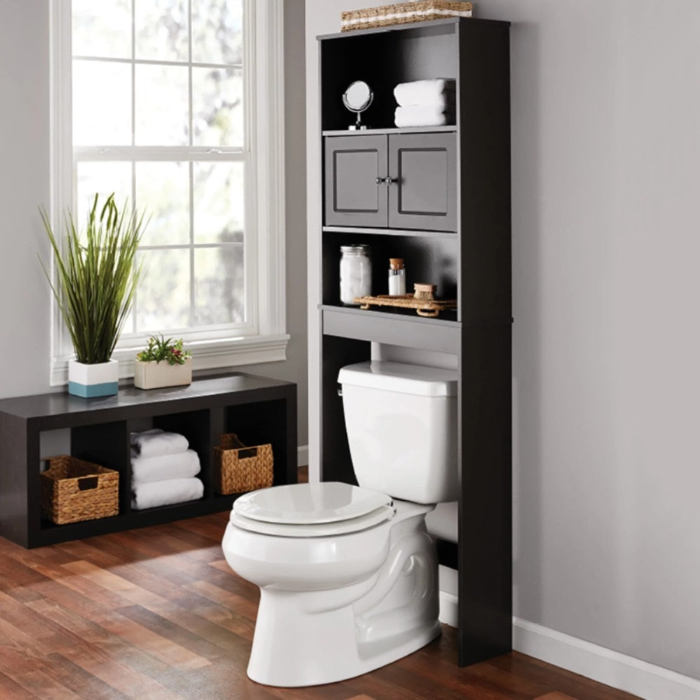 Espresso 23" W Bathroom Space Saver Cabinet 3 Shelves Mainstays Over The Toilet Cabinet Bathroom Cabinets