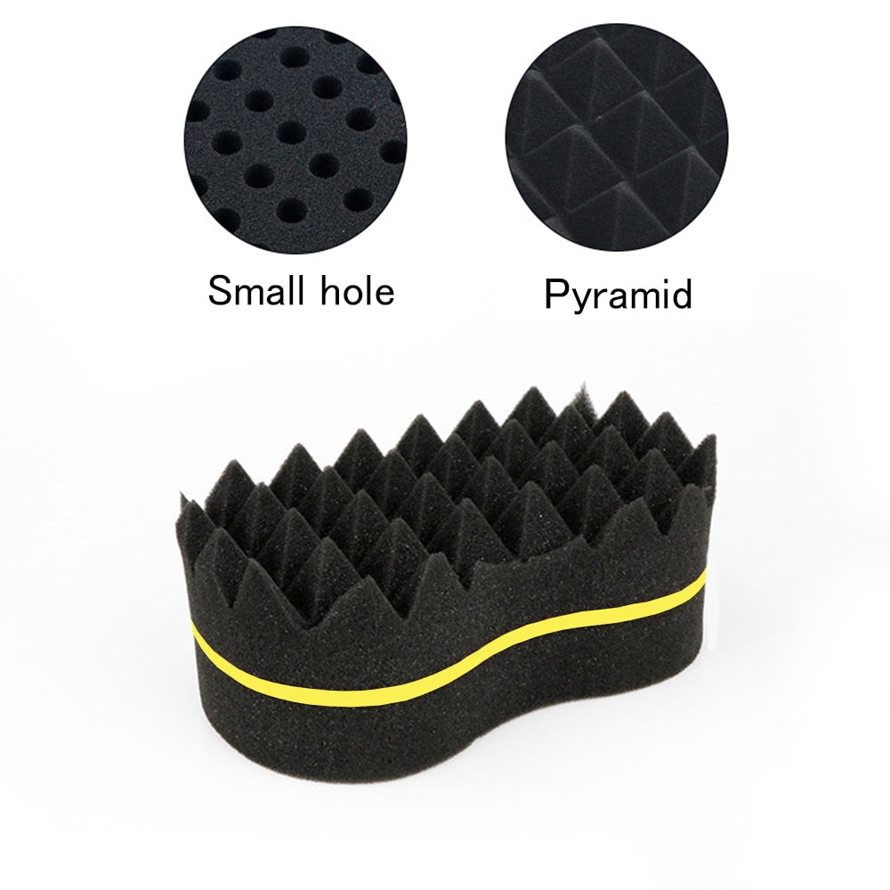 Double Sided Curling Sponge Brush African Magic Curly Hair Comb Styling Pyramid Type Porous Side Braid Hair Twist Tool