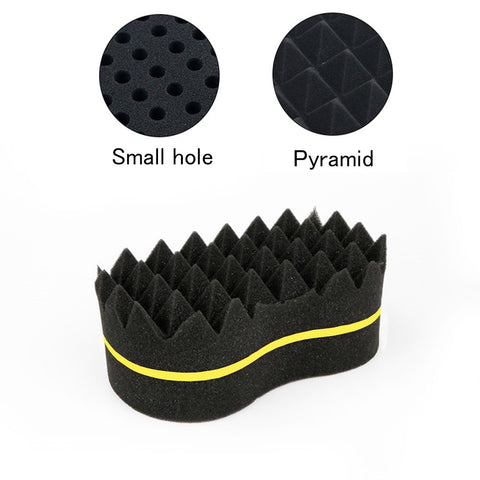 Double Sided Curling Sponge Brush African Magic Curly Hair Comb Styling Pyramid Type Porous Side Braid Hair Twist Tool