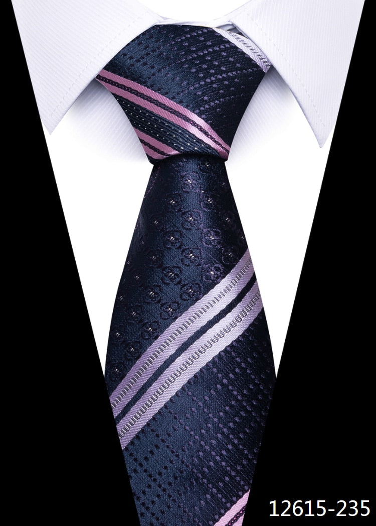 8 cm Tie Men Gravatas Classic Many Color Newest design Silk Necktie Shirt Accessories Striped Sky Blue Man's Office