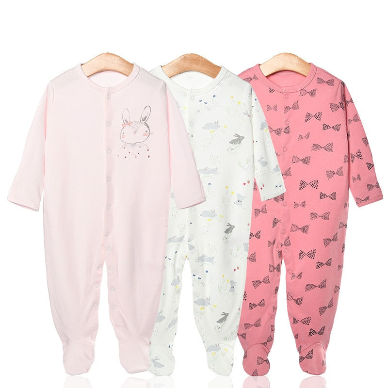 3 Pcs/Lot Newborn Jumpsuit Baby Rompers Long Sleeve Infant Clothing Cotton Baby Boys Girls Clothes 0-12Months Ropa Bebe