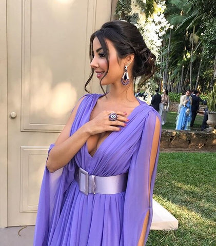 Long Sleeve Purple Bridesmaid Dresses