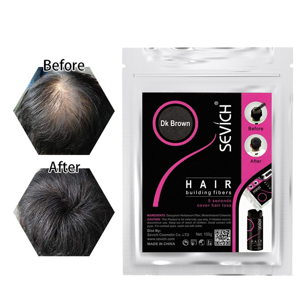 Sevich, 100g, fibras para el cabello, queratina de 10 colores, polvo de fibra para construcción del cabello, recarga de fibra para el crecimiento instantáneo del cabello, 50g, producto para el cuidado del cabello 