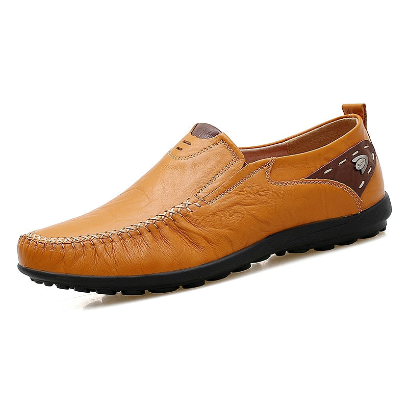 Männer Schuhe Casual Luxus Marke Echtes Leder Italienische Männer Loafer Mokassins Slip auf Herren Fahren Schuhe Schwarz Braun Plus Größe 47 