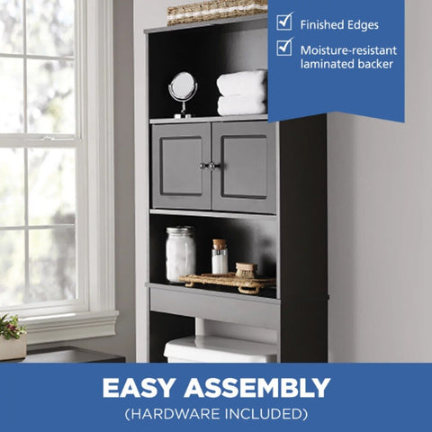 Espresso 23" W Bathroom Space Saver Cabinet 3 Shelves Mainstays Over The Toilet Cabinet Bathroom Cabinets