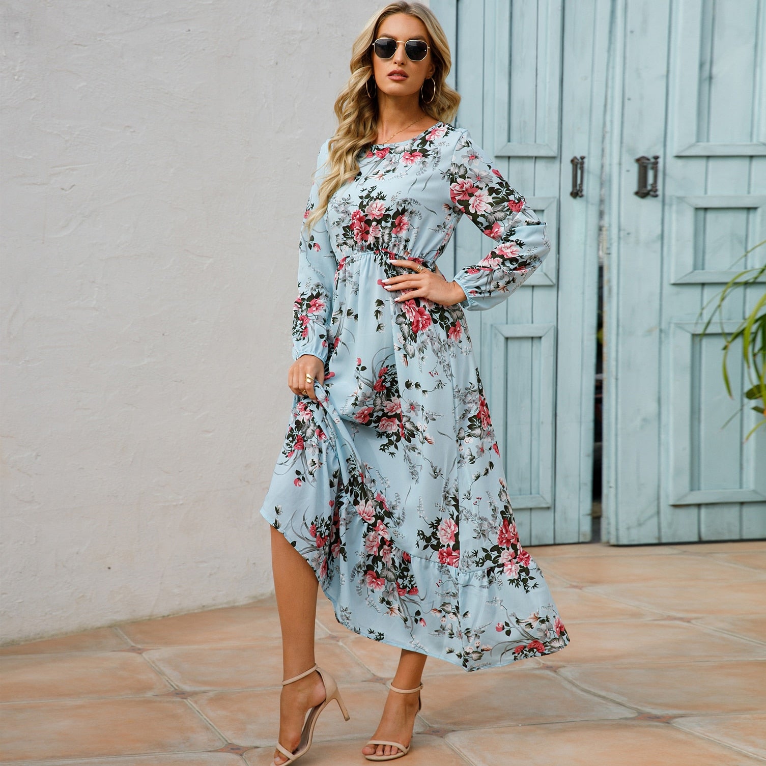 Vestidos de gasa de mujer de playa de cintura alta 