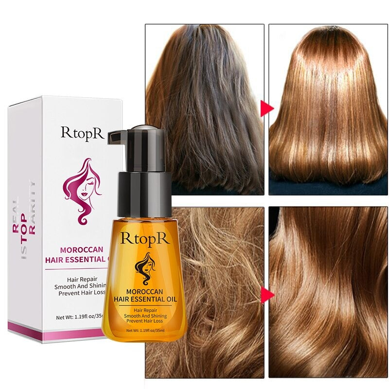 Aceite esencial para el cabello de Marruecos, 3 uds., reparación del cabello, antipérdida, brillo de reparación del cabello lacio suave, promueve el crecimiento del cabello, aceite de reparación del cabello 