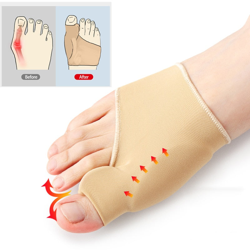 2 uds = 1 par de correctores ortopédicos para el cuidado de los pies, ajustador del pulgar, corrección, calcetines suaves para pedicura, alisador de juanetes 