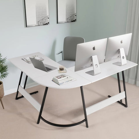 Home Office Writing Desk Modern L-shape Computer Desk White Office Furniture