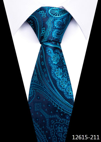 8 cm Tie Men Gravatas Classic Many Color Newest design Silk Necktie Shirt Accessories Striped Sky Blue Man's Office