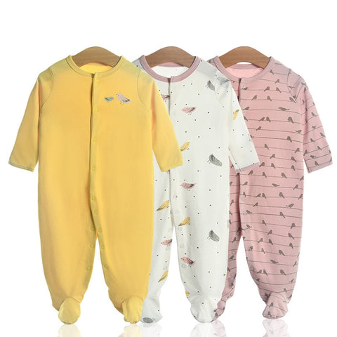 3 Pcs/Lot Newborn Jumpsuit Baby Rompers Long Sleeve Infant Clothing Cotton Baby Boys Girls Clothes 0-12Months Ropa Bebe