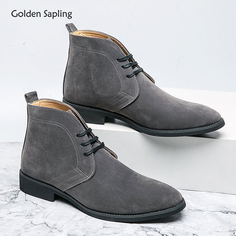 Bota de negocios informal para hombre, calzado de ocio, Bottines Retro, planos Chelsea 