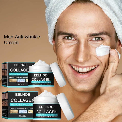 Men's Collagen Anti Wrinkle Creams Hyaluronic Acid Skin Firming Fade Fine Lines Hydrating Brightening Moisturizing Facial Cream