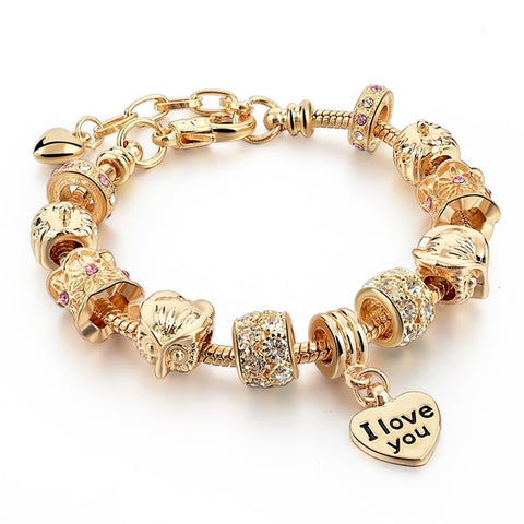 Szelam, pulseras y brazaletes con dije de corazón de cristal de lujo, pulseras de oro para mujer, joyería, pulsera femenina Sbr160056